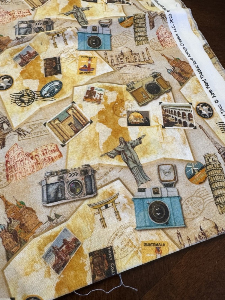 Kate Ward Thacker Cotton Fabric WORLD TOUR International TRAVEL Quilt Sew 1 YD