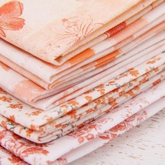 Threadart Cotton Quilting Fabric By The Yard – Vintage- Coral Dragonfly
