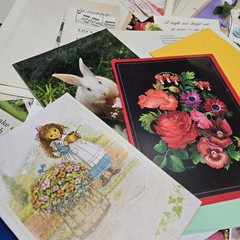 Junk Journal Lot 1Lb Ephemera Card Ribbons Book Page Fabric Button Craft Collage