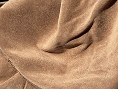 Vintage Light Weight Coffee Brown Micro Suede Woven Soft Brush Twill Warp Grain