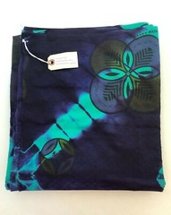 NEW Hand Dyed African Fabric Bazin Riche purple/emerald cotton 2.5 yds of 48″
