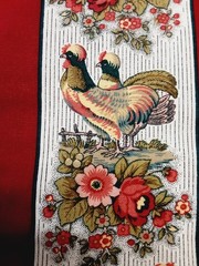 Waverly Fabric Rochelle French Country Rooster Multicolor Floral 60X 55 Cotton