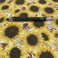 Brother Sister Design Studio Cotton Fabric Sun Flowers 3 Yards 23″ x 45″ New