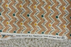 By 1/2 Yd, Vintage, Brown & Cream Chevrons, Purple & Yellow Dots, Springs, V272