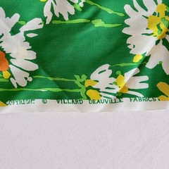 Villard Deauville Daisy Fabric 3.75 Yds Green Synthetic Lightweight Vintage