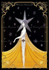Erte’ Fashion Lady B Reproduction Cotton Fabric Quilt Block Multi-size
