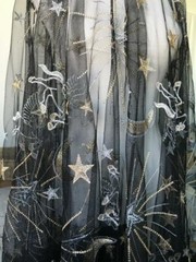 Tulle Embroidery Mesh Star Moon Fabric Sheer DIY Tutu Skirt Wedding Dress Cloth