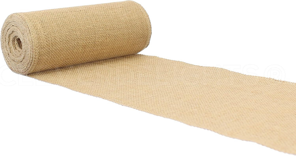 9″ Premium Burlap Roll – 10 Yards – No-Fray Finished Edges – Jute Burlap Fabric