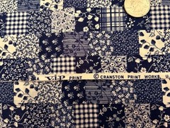 Blue Cranston Print Works Cotton Fabric 31×40″ F4