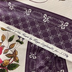 Matters of the Heart Kaye England Floral Striped Cotton Fabric 110” x 43”