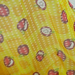2.27Y x 54 Vintage Plastic Mesh Fabric Open Weave Apple Fruit Novelty Craft Cute