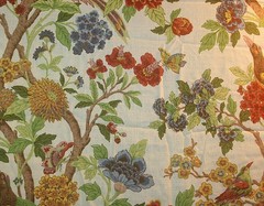 Richbloom Platinum Upholstery Fabric Remnant 36″ x 57″ Bird floral