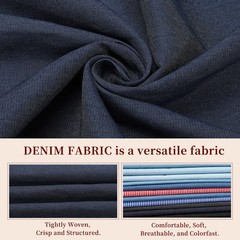 5 oz Denim Fabric 1 Yard 58 Inch Cotton Denim Fabric by the Yard Dark Blue
