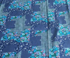 Wide’ N Cotton Fabric CALICO & FLOWER CHEATER QUILT Blue 343-M 58″W x 2⅓ Yards
