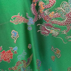 Hope GREEN Dragon Brocade Chinese Satin Fabric by the Yard – 10040