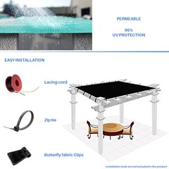 Custom 6 FT Turquoise Fabric Roll Sunwind Screen UV Block Shade Cloth patio Yard