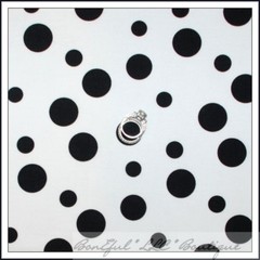 BonEful Fabric FQ Cotton Quilt B&W Black White POLKA DOT Dog 101 Dalmatian Print