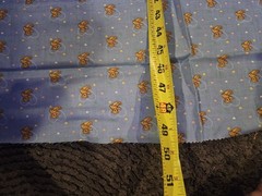 Vintage bear and hearts Cranston Print Works Company Fabric 49 X 43