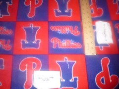 Fleece Fabric- Philadelphia Phillies Block (60 inches wide by 60 inches long)