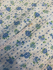 VTG Beautiful Feminine Blue Florals Scattered on Light Blue DIMITY Fabric BTHY