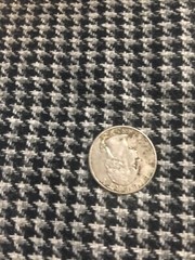 Vintage Woven Wool Blend? Fabric Black Gray White Houndstooth SBTP 18″ x 54″