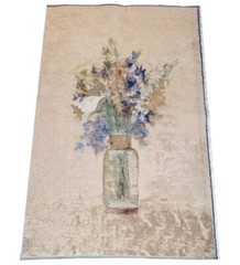 Cheri Blum Cut Flowers Crafters Unfinished Tapestry Wall Hanging Fabric Remnant