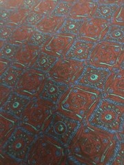 Remnant Fabric – 58″ x 14″ – Maroon Blue Print #F