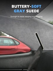 Gray Suede Headliner Fabric – 120″ L × 60″ W Auto Head Liners, Fabric Tube
