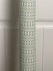Charlotte Gaisford Poppy Green Stripe Fabric 1 3/4 Yard