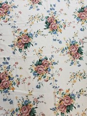 Pink Mauve Rose Decorator Sheet Fabric Scrap 67×106 matches twin sheet