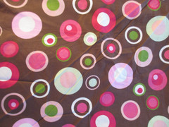 1 Yard New Cotton or Blend Fabric Circles Dots on Brown