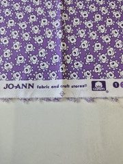 Jo-Ann Cotton Fabric Purple White Floral Print 35×43 Inches