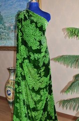 3.1 yd/ Vintage Mulberry Silk Velvet Devore Fabric Luxury Uzbek Oriental Textile