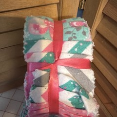 Two Cotto Flannel Pink And Light Green Jelly Rolls 2.5 X 42” 20 Strip Rolls
