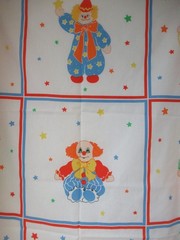 Spring Industries ” Clown” ALLOVER COTTON Fabric Panel 12 BLOCKS VTG RARE NEW