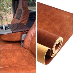 Faux Leather Upholstery Fabric 36×54 Waterproof Distressed Bark Brown 1.2mm