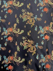 Hope BLACK Dragon Brocade Chinese Satin Fabric by the Yard – 10040
