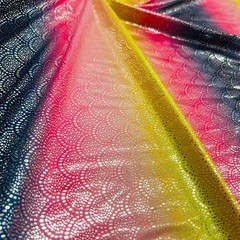 Vibrant Colorful Mermaid Scales print Spandex Fabric Stretch by yard Swimwear