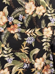 Richloom Solarium Outdoor Fabric Tahiti Noir 4 Yds 54” Vintage