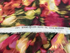 Ikat Floral Sheer Polyester Chiffon Fabric Magenta Multi 61” W X 2.33 yds (84”)