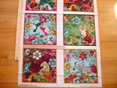 Jewel Tones Jungle Tiger Zebra Makower UK Cotton Quilt Fabric Panel HTF