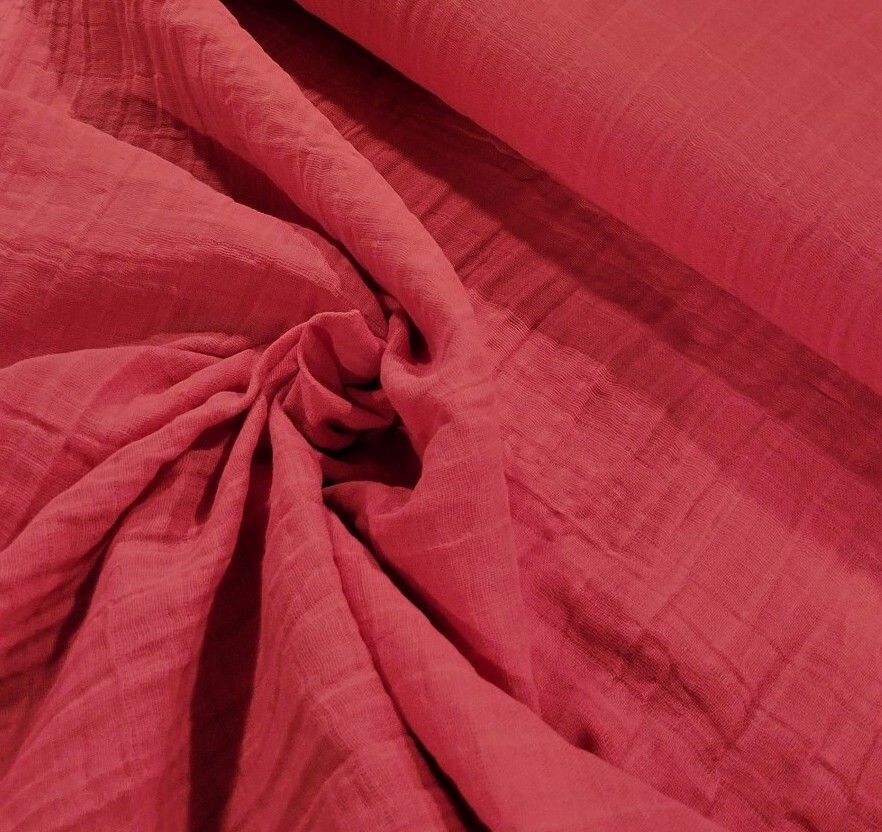 Bright Carnation Pink Solid Cotton Double-Gauze – Ready to Embellish or Print!