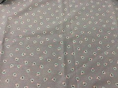 FLOWERS ON BLUE- GRAY BACKGROUND COTTON FABRIC 1 3/8 YARDS