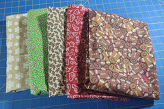 Lot of 5 Fabric Quilting Crafting Cotton Christmas Holiday Prints 5+yds