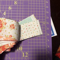 30 Jelly Roll Pieces Of 2 1/2” Cotton Quilt Fabric Moda Peach Corey Yoder Floral