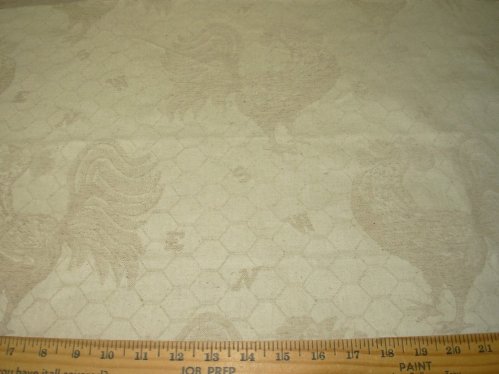10 YDS REGAL ROOSTER HONEYCOMB WOVEN UPHOLSTERY FABRIC FOR LESS