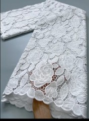 Latest African Guipure Cord WhiteLace Fabric High Quality 🔥