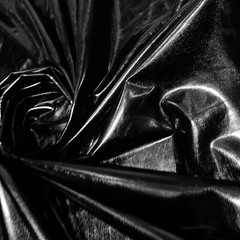 Printed Black Hologram Metallic Foil 4-way Stretch Spandex by Yard for Swimwear