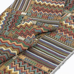 Vintage French Boho Checks Jacquard Tapestry Upholstery Decorator Fabric DIY New