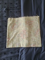 Vintage Muted Linen Floral Fabric 44 1/2″ X 3 Yards (108″) Woolworth Woolco